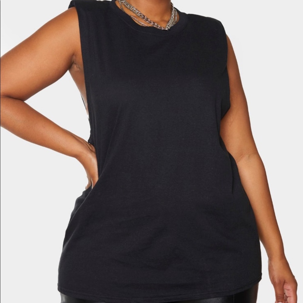 Plus size shoulder pad top